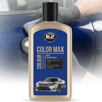 Кремовый полироль кузова K2 Color Max Синий скрывает царапины усиливает цвет 250 мл (K020BLUE) 91185 фото