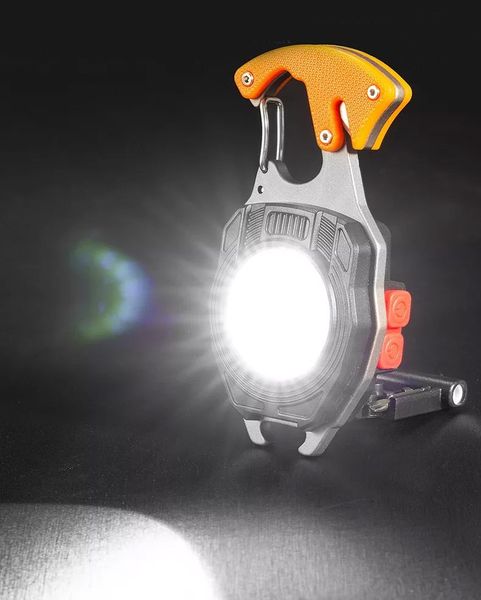 Багатофункціональний LED ліхтарик туристичний мультитул на карабіні (BL-W5147) 64423 фото