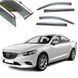 Дефлектори вікон вітровики Benke для Mazda 6 GJ 2012- Хром Молдинг З Нержавіючої Сталі 3D (BMDM61423-W/S) 55476 фото 1