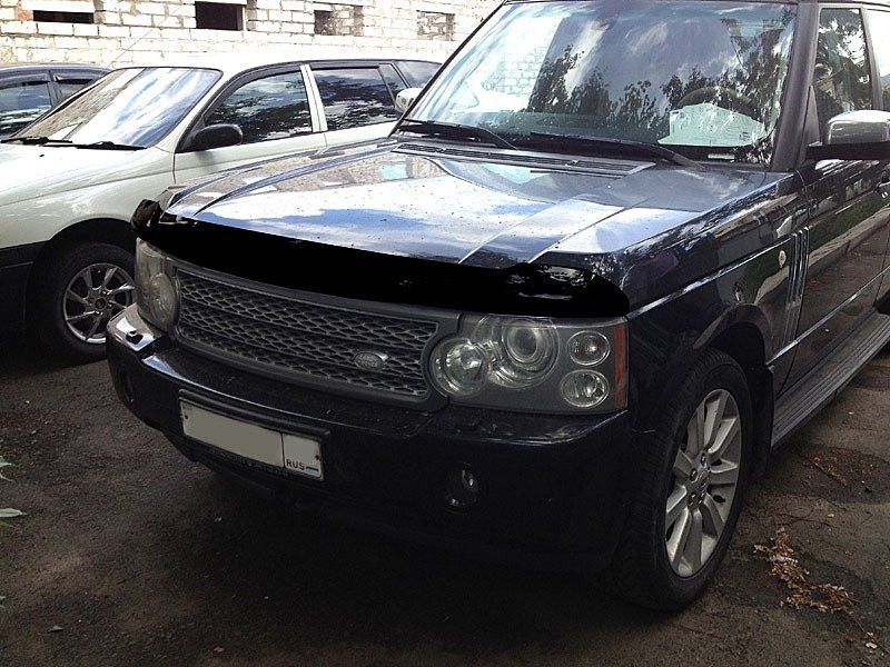 Дефлектор капоту мухобійка для LAND ROVER Range Rover 02-12, темний 774 фото