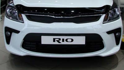 Дефлектор капоту мухобійка для Kia Rio 2017- седан/хетчбек 3246 фото