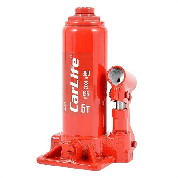 Домкрат гідравлічний пляшковий CarLife 5 т 195-380 мм у Кейсі (BJ405P) 24922 фото