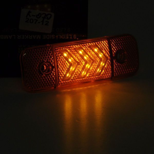 Габарит LED прямоугольный 115х40 мм / 12/24V / 12 диодов стрелкой / Оранжевый 1 шт (MRT 51) 57471 фото