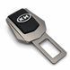 Заглушка ремня безопасности с логотипом KIA New Темный хром 1 шт 102733 фото