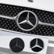 Эмблема решетки Mercedes W253 3D черная Хром d=205 мм пластик (на защелках) ОЕМ A0008880160 96154 фото 3