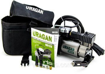 Автомобільний компресор URAGAN 12v / 14А / 37л / 170Вт / 1 м шланг (90120) SFC_39576 фото