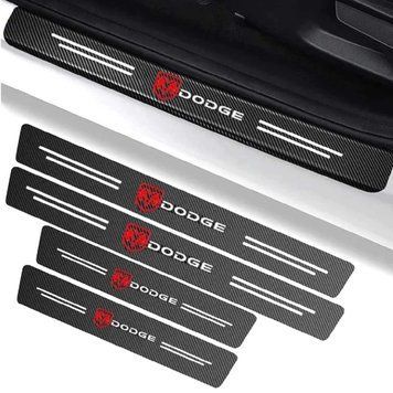 Защитная пленка накладка на пороги для Dodge Черный Карбон 4 шт 86263 фото