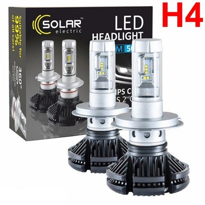 LED лампи автомобільні Solar H4 12/24V 6000Lm 50W 6000K IP67 радіатор 2 шт (8804) 39066 фото