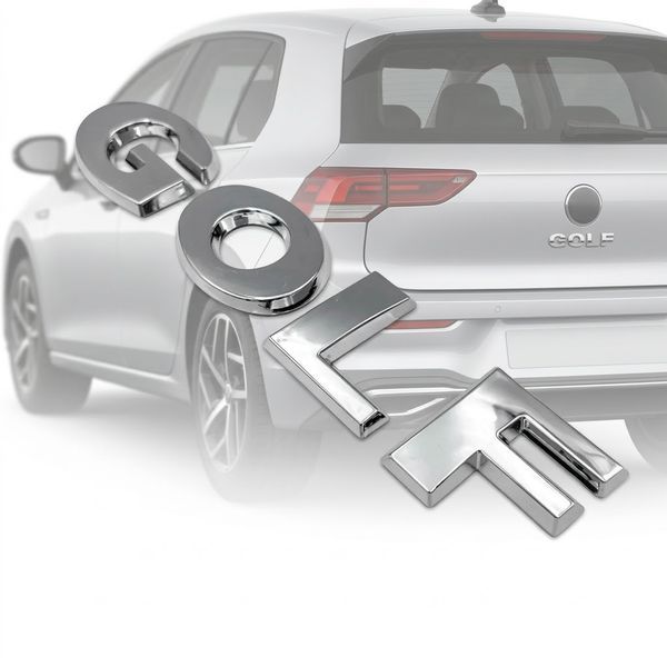 Емблема напис GOLF Гольф для Volkswagen Хром 121x26 мм на скотчі (Завод) 88440 фото