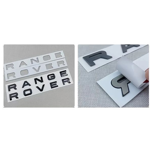 Эмблема надпись RANGE ROVER черная матовая 720х31 мм пластик (на скотче) 95408 фото