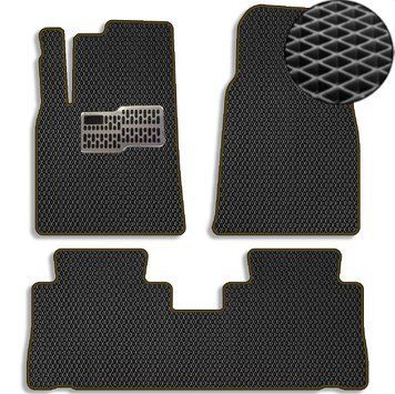 Коврики в салон EVA для Chevrolet Captiva 2006-2010 с подпятником Черные-Коричневый кант 5 шт 79884 фото