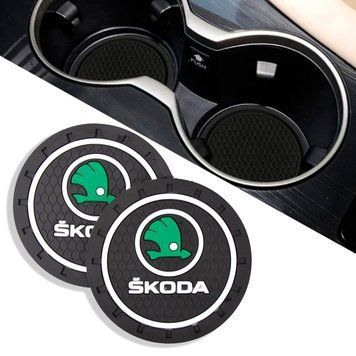 Антискользящий коврик В Подстаканник Skoda ⌀7 см 2 шт 63008 фото