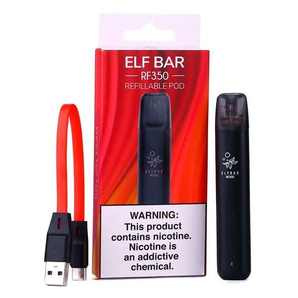 Многоразовая POD-система Elf Bar RF350 Starter Kit 350 mAh Черный 66166 фото