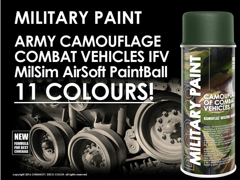 Камуфляжна фарба Deco color Military Paint Ral 400 мл Оливково-зелений антивідблиска (6003) 58885 фото