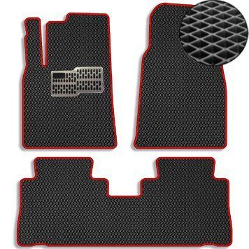 Коврики в салон EVA для Chevrolet Captiva 2006-2010 с подпятником Черные-Красный кант 5 шт 79885 фото
