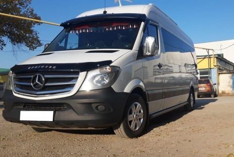 Дефлектор капота мухобойка Mercedes-Benz Sprinter 2013-2021 Евро Крепление (Vip Tuning) MRD08 1521 фото