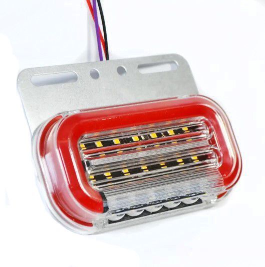 Габаритный огонь LED для грузовика 24В 14х7 см аварийный сигнал / подсветка номера Красный 1 шт 62063 фото