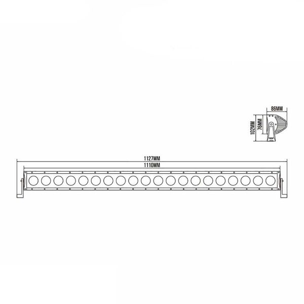 Світлодіодна Балка люстра Гнута LED BELAUTO 1100x80x76 мм 14400Lm Ближній та Далекий Combo (BOL2010 CC) BOL2010 CC фото