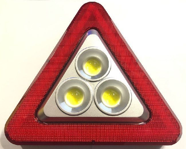 Знак аварійний+LED JX-8019-30W-COB+LED(STOP), вбуд.акум., сонячн. бат ЗУ microUSB, Power Bank 54656 фото