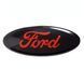 Емблема передня Ford чорна + напис червоний 230х90 мм пластик (на скотчі + 3 направляючі) 96030 фото 1