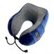 Подушка дорожная для шеи велюровая с эффектом памяти Sport (с завязками) Синяя 39771 фото 2