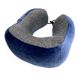 Подушка дорожная для шеи велюровая с эффектом памяти Sport (с завязками) Синяя 39771 фото 1