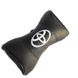 Подушка на подголовник с логотипом Toyota экокожа Черная 1 шт 8289 фото 4