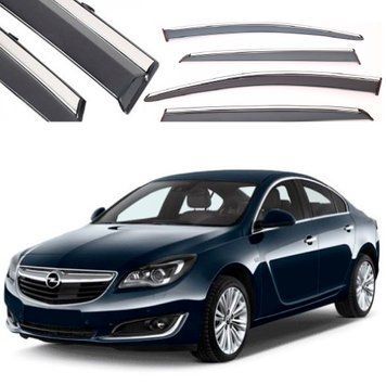 Дефлектори вікон вітровики Benke для Opel Insignia A 2008-2017 Молдинг Нержавіюча сталь 3D (BOPIN1423-W/S) 90888 фото