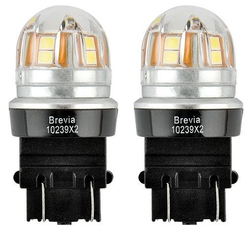 LED автолампа Brevia Spower 12/24V P27/7W 6x2835SMD 330Lm 6000K CANbus Оригінал 2 шт (10239X2) 10239X2 фото