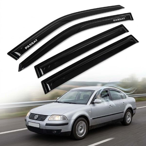 Дефлектори вікон вітровики Volkswagen Passat B5 Седан 1997-2005 Скотч 3M Voron Glass 41142 фото