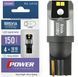 LED автолампа Brevia Power 12/24V T10 W5W 4x1616SMD 150Lm 6000K CANbus W2,1x9,5d 2 шт (10108X2) 10108X2 фото 1