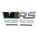 Емблема напис VRS для Skoda у решітку срібло+кольорові вставки 120х25мм метал (на кріпленнях) 90527 фото