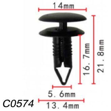 Клипса крипления Нажимная Распорная MAZDA FORD (B101-68-252-00 B101682520 101-68-252-00 1016825200 11757) C0574 73155 фото