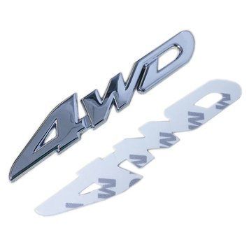 Емблема напис 4WD 110х20 мм Хром на скотчі метал (Завод) 89498 фото