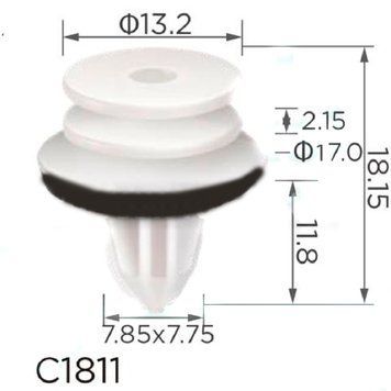 Кліпса кріплення обшивки дверей MERCEDES VW AUDI SEAT SKODA (4M0-827-947 4M0827947 15834 15835) (C1811) 73288 фото