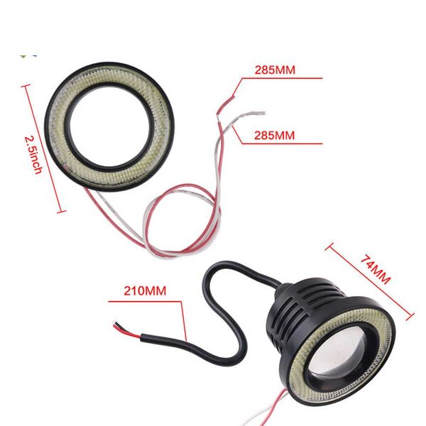 Протитуманні LED Фари круглі/лінза з ДХО D64мм/12V/10W/7000K/1200lm/2 шт 50929 фото