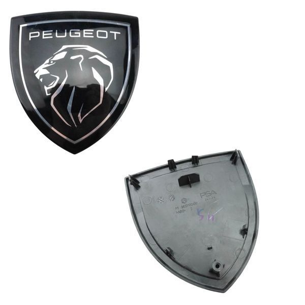 Эмблема решетки Peugeot 408X черная 145х150х30 мм (на направляющих) OEM 9837102480 94807 фото