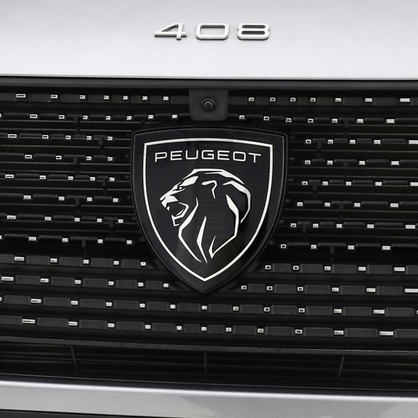 Эмблема решетки Peugeot 408X черная 145х150х30 мм (на направляющих) OEM 9837102480 94807 фото