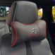 Подушка на подголовник с логотипом Citroen Экокожа 3D Цветной лого Черная-Красный кант 1 шт 91625 фото 1