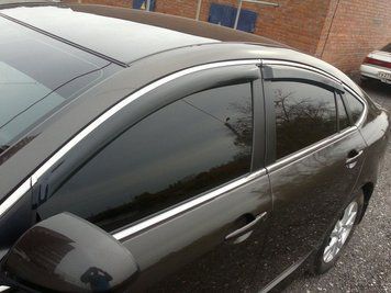 Дефлектори вікон вітровики для BMW 5 Series Е60 2003-2010 Хром молдинг BM15-M фото
