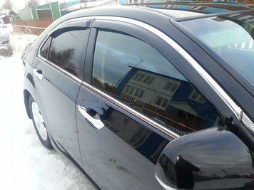 Дефлектори вікон Honda Accord 2008-2012 седан С Хром молдинг Ho35-M фото
