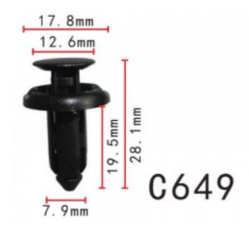 Клипса распорные Honda, Acura (90505-SX0-003, 90505SX0003, 11402) (C649) 73982 фото