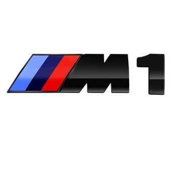 Эмблема надпись M1 для Bmw черная глянцевая 73х27 мм (M) 10х27 мм (цифра) пластик (на скотче) 95834 фото