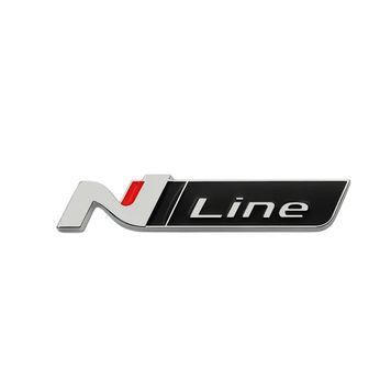 Емблема напис N Line для Hyundai срібло+чорний 115х22мм метал (на скотчі) 95585 фото