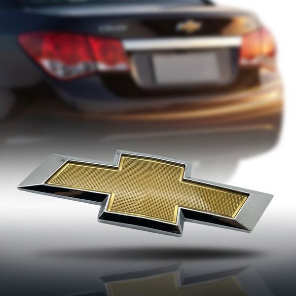 Емблема задня Chevrolet Cruze (2009-2014р) золото+хром 170х55мм пластик (на скотчі+напрямні) 95413 фото