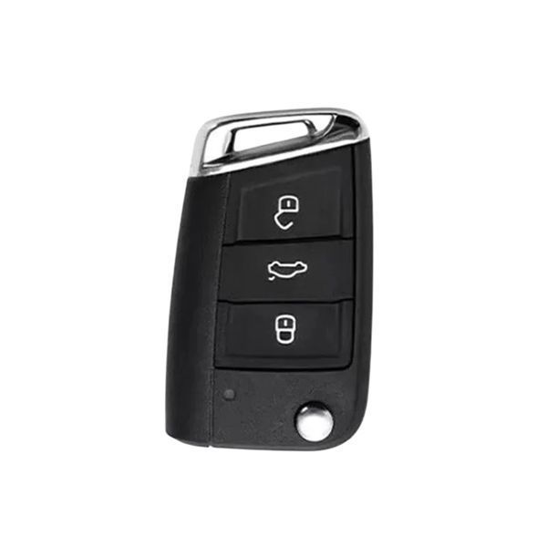 Чохол ключа Volkswagen (карбон, округла форма) + ремінець + брелок 95703 фото