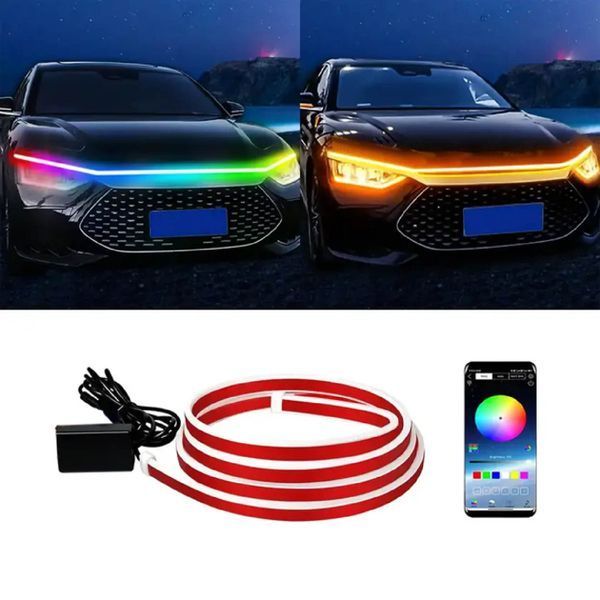 Подсветка Капота Гибкая 12V LED Динамическая RGB 150 см (Боковое свечение) 68636 фото