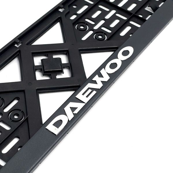 Рамка номера Daewoo защелка 3D надпись Хромированная / Полипропилен гибкий морозостойкий S4C Daewoo фото