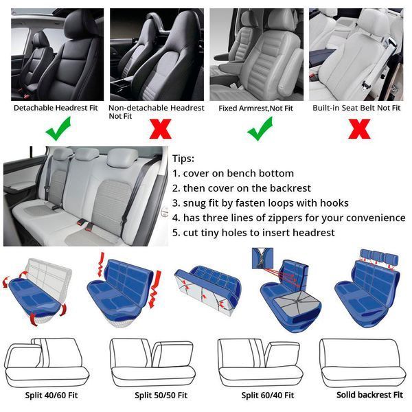 Автомобільні чохли B LUXE MAX Велюр під Алькантару (5 Підголівників) Синій Ромб 90855 фото