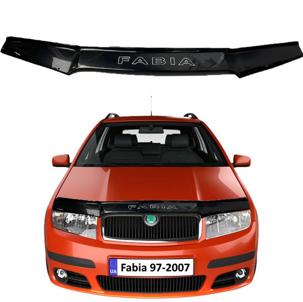 Дефлектор капота мухобійка Skoda Fabia I 2000-2007 Євро Кріплення Voron Glass MS10500 фото